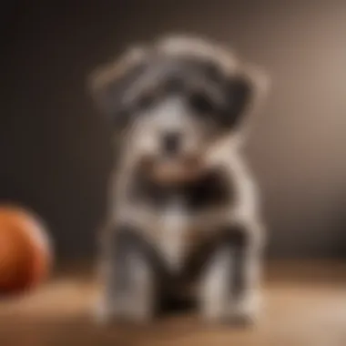 A playful Schnoodle puppy with fluffy fur