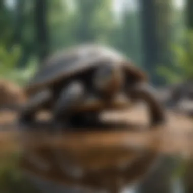 Caring for Your Turtle A responsible pet owner caring for a turtle