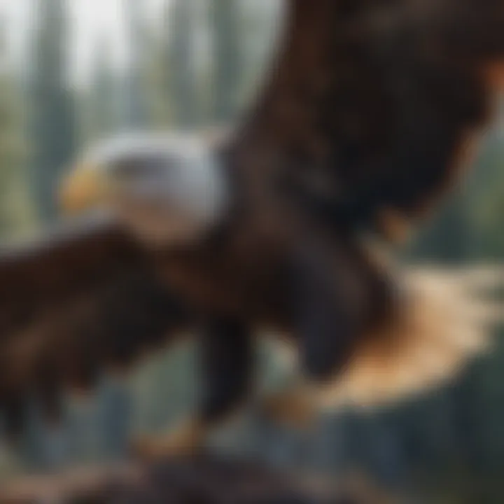 A majestic bald eagle soaring in the sky