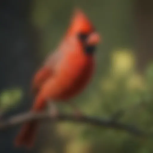 A vibrant cardinal perched on a branch