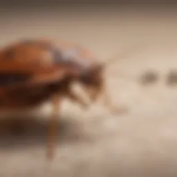 Close-up view of a bed bug on fabric