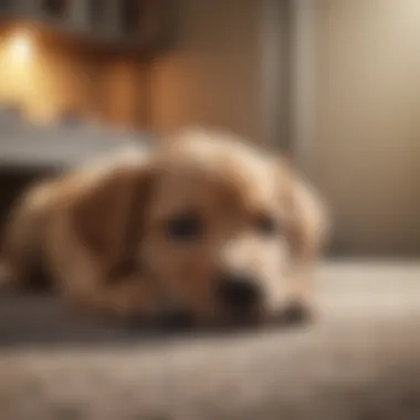 Puppy looking sleepy in a quiet room