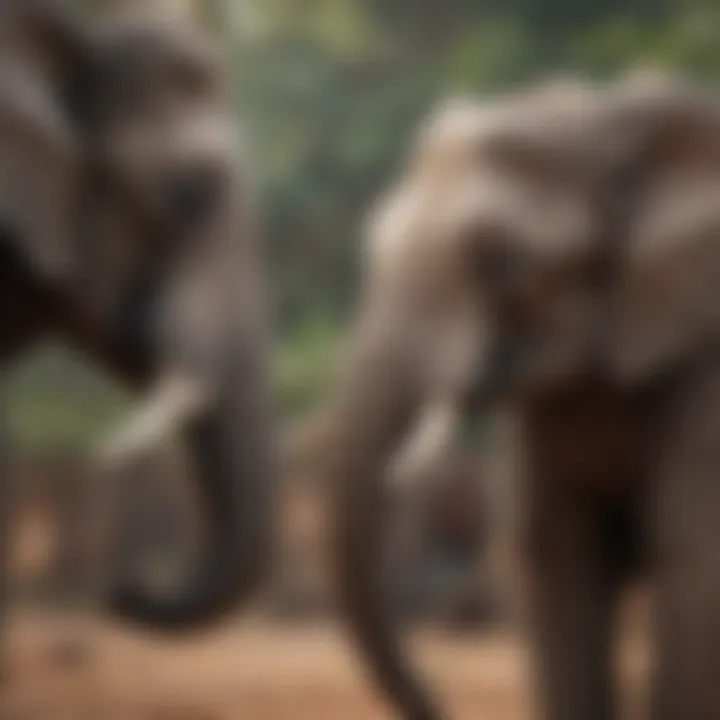 Elephants communicating with each other