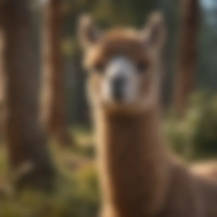 An alpaca in a natural habitat highlighting its ecological role