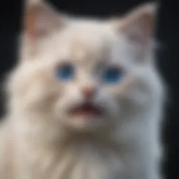 Playful American Ragdoll kitten with striking blue eyes