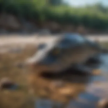 Catfish resting on the riverbed