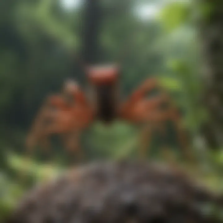 Assassin bug in its natural habitat among foliage