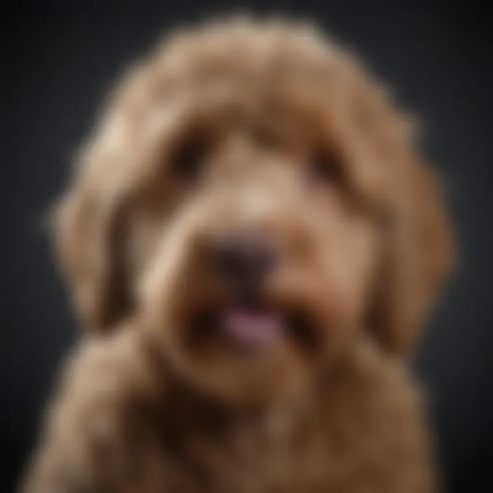 An Australian Labradoodle of different color variations, highlighting the breed's diversity.