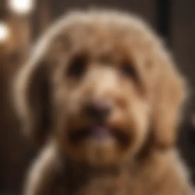 Groomed Australian Labradoodle A beautifully groomed Australian Labradoodle showcasing its soft, wavy coat.