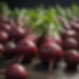 A vibrant display of fresh beets in various colors showcasing their diversity.