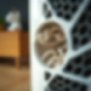 Close-up of HEPA filter inside an air purifier