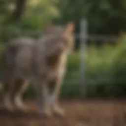 A secure fence designed to deter bobcats from entering a garden