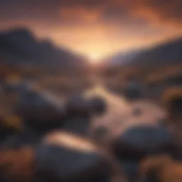 Stunning view of a mountain landscape in Nevada during sunset