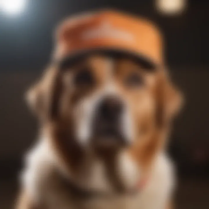 Close-up of a comfortable dog hat made from soft material
