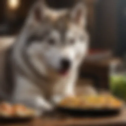 Siberian Husky enjoying a nutritious meal