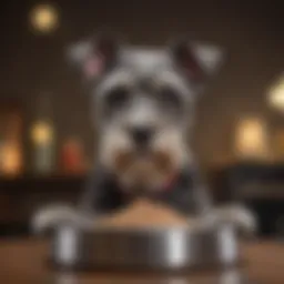 A Schnauzer enjoying a bowl of fresh, hypoallergenic dog food