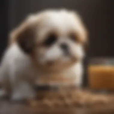 Shih Tzu Puppy Enjoying Kibble Shih Tzu puppy enjoying kibble
