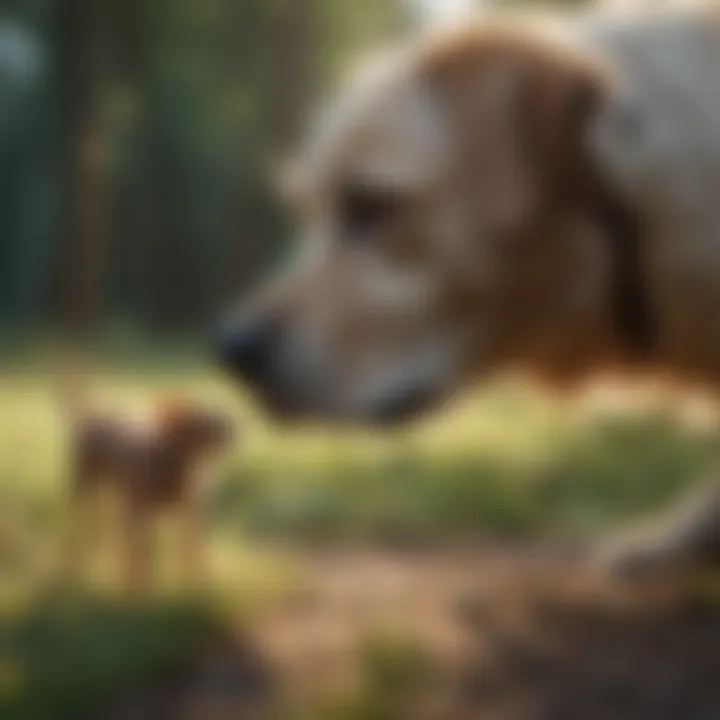 A dog being examined for ticks