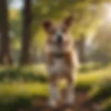 Hypoallergenic medium dog breed playing in a sunny park