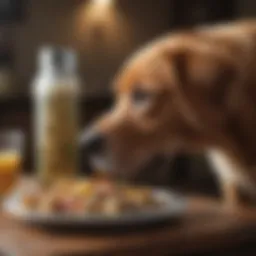 Healthy dog enjoying a meal rich in omega fatty acids
