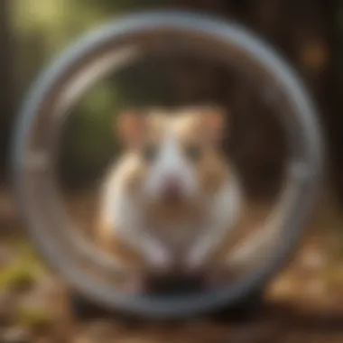 Content Hamster in Motion Hamster happily using a quiet wheel in its habitat