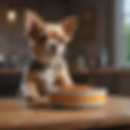 A small dog enjoying a bowl of healthy weight management food