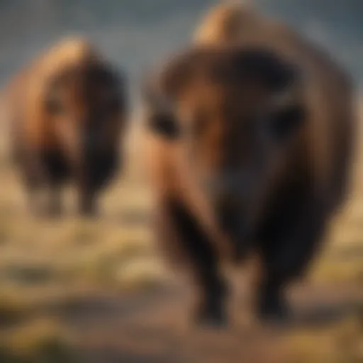 A side-by-side comparison of bison and buffalo showcasing their distinct physical features.