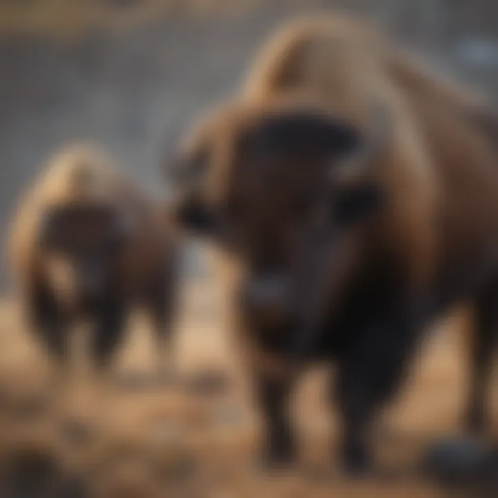 The natural habitat of bison in the North American plains.