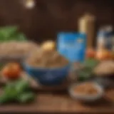 A bowl of Blue Buffalo gluten-free pet food showcasing diverse ingredients
