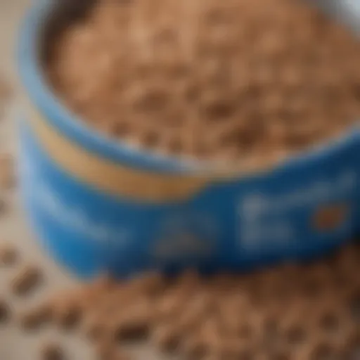 Close-up of Blue Buffalo Weight Control Cat Food kibble showcasing its texture and shape