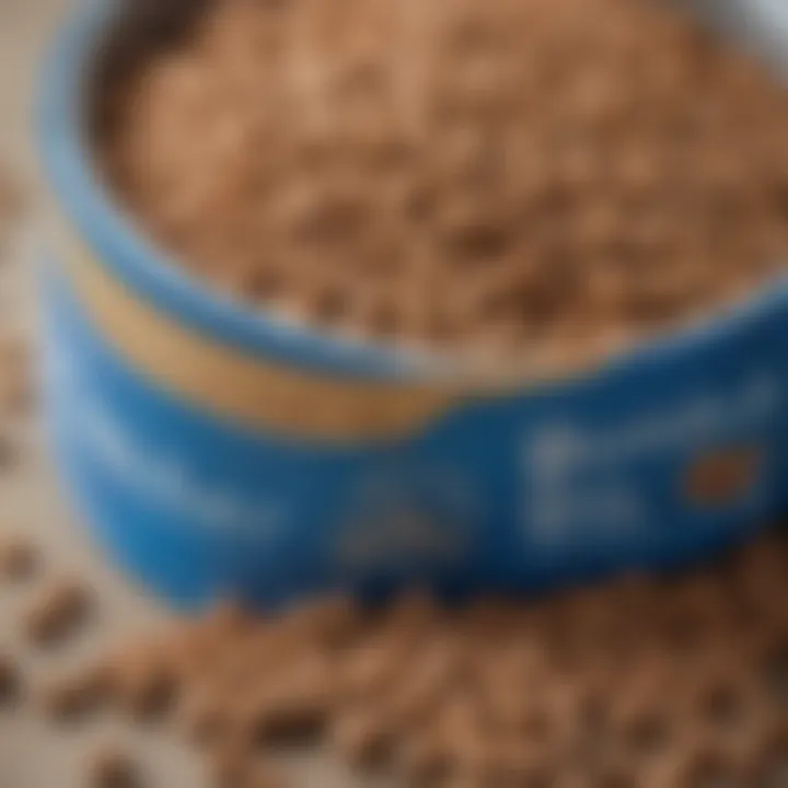 Close-up of Blue Buffalo Weight Control Cat Food kibble showcasing its texture and shape