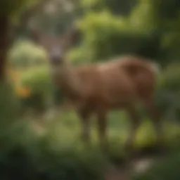 Vibrant deer-resistant bushes in a lush garden setting