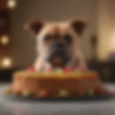 Homemade dog cake with healthy toppings