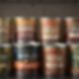 Canned cat food with various nutritional labels