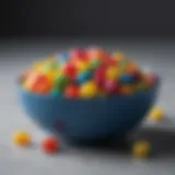 Colorful assortment of jellybeans in a bowl