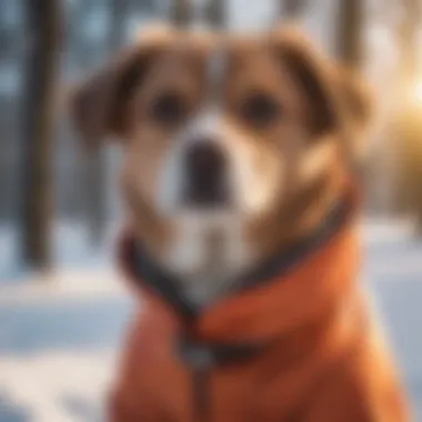 A dog bundled in winter gear, highlighting the importance of protection against cold