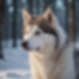 A Siberian Husky in a snowy landscape showcasing its thick fur coat