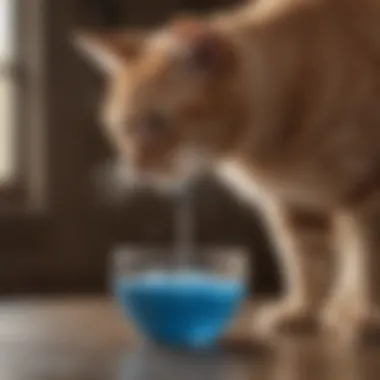 Cat Hydrating with Pedialyte A cat drinking from a bowl with Pedialyte