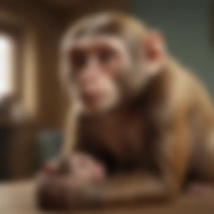 Nurturing a capuchin monkey in a home environment