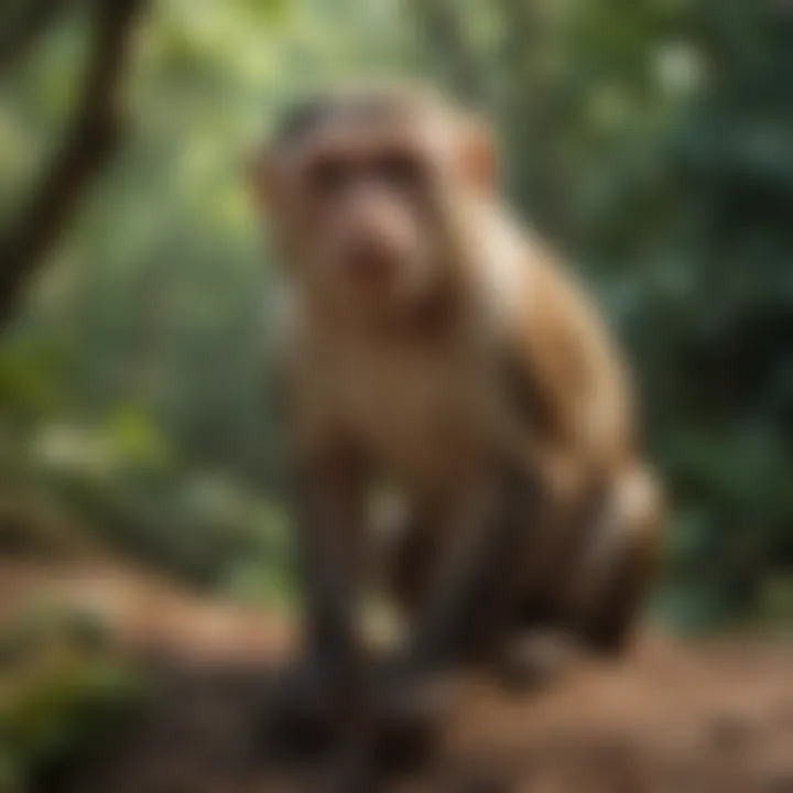 Capuchin monkey in a naturalistic habitat setting