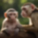 Capuchin monkey displaying social behavior
