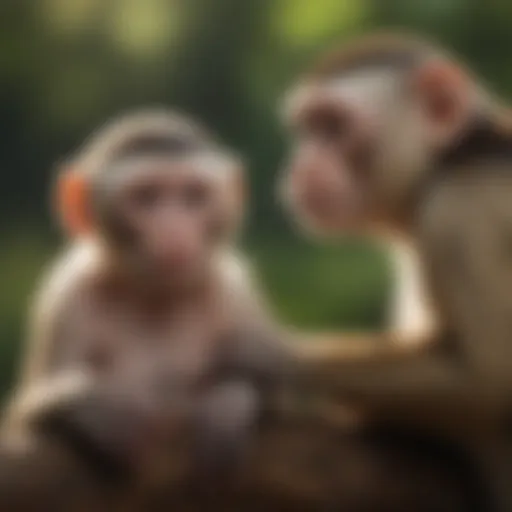 Capuchin monkey displaying social behavior