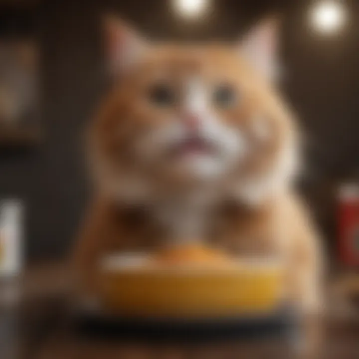 Cat enjoying a bowl of wet food