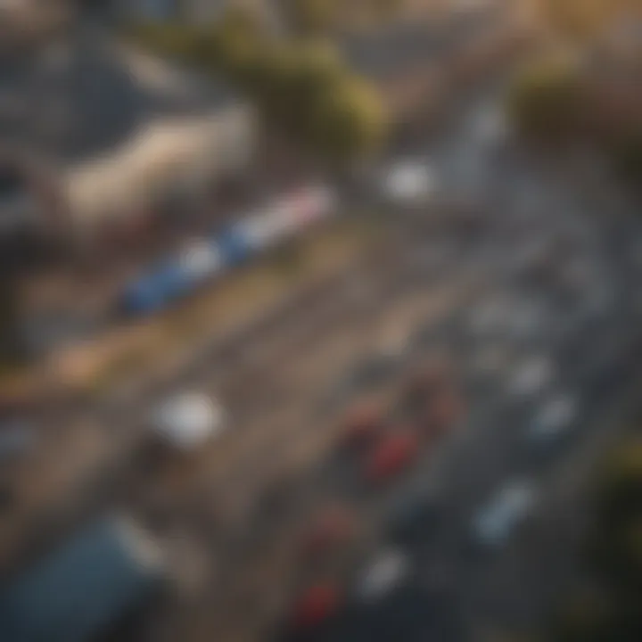 An aerial view of a bustling community event in Charlotte, highlighting the local culture and engagement of residents.