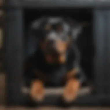 Comfortable Crate for Your Rottweiler Rottweiler comfortably resting in a well-fitted crate.