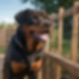 A sturdy wooden fence suitable for large dog breeds