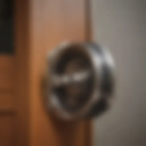 Close-up of collar operated dog door mechanism