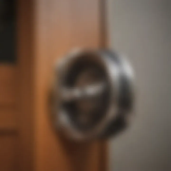 Close-up of collar operated dog door mechanism