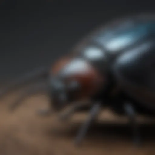 A close-up of a common household beetle showcasing its unique features.