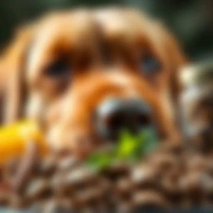 Quality Ingredients in Dog Food Close-up of premium dog food ingredients